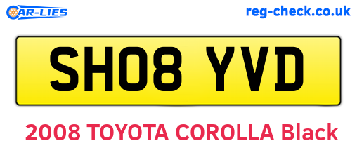 SH08YVD are the vehicle registration plates.