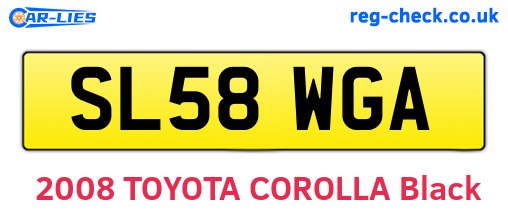 SL58WGA are the vehicle registration plates.