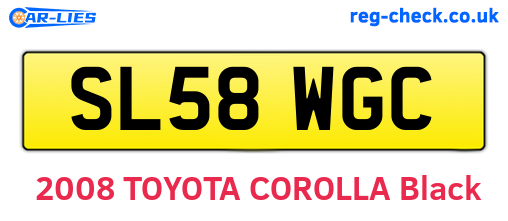 SL58WGC are the vehicle registration plates.