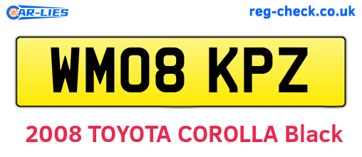 WM08KPZ are the vehicle registration plates.