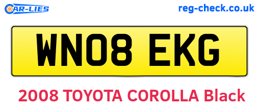 WN08EKG are the vehicle registration plates.