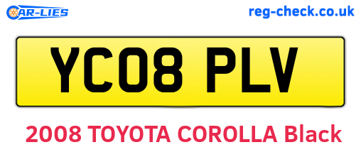 YC08PLV are the vehicle registration plates.