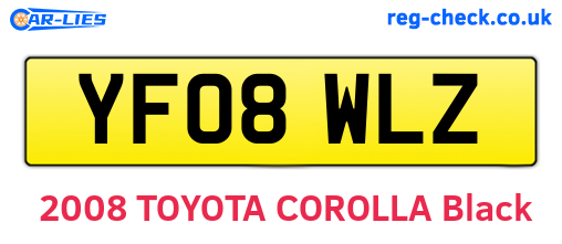 YF08WLZ are the vehicle registration plates.
