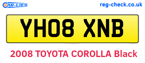 YH08XNB are the vehicle registration plates.