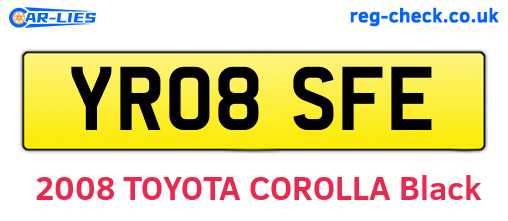 YR08SFE are the vehicle registration plates.