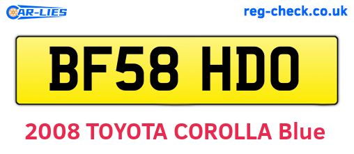 BF58HDO are the vehicle registration plates.