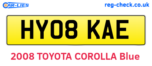 HY08KAE are the vehicle registration plates.