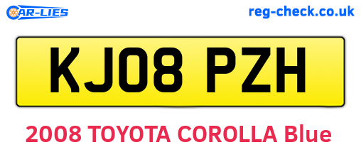 KJ08PZH are the vehicle registration plates.