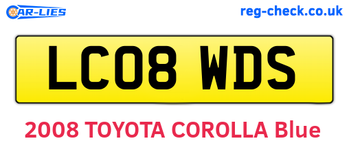 LC08WDS are the vehicle registration plates.