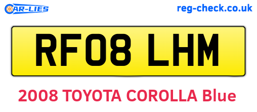 RF08LHM are the vehicle registration plates.