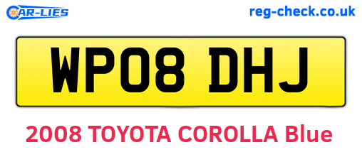 WP08DHJ are the vehicle registration plates.