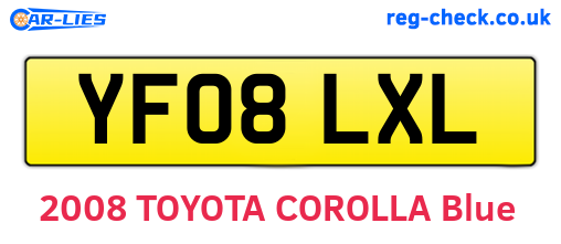 YF08LXL are the vehicle registration plates.