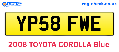 YP58FWE are the vehicle registration plates.