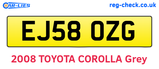 EJ58OZG are the vehicle registration plates.