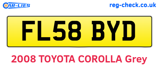 FL58BYD are the vehicle registration plates.