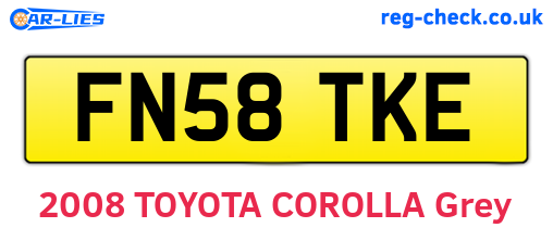 FN58TKE are the vehicle registration plates.