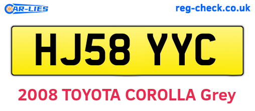 HJ58YYC are the vehicle registration plates.