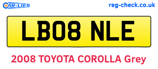 LB08NLE are the vehicle registration plates.