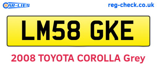 LM58GKE are the vehicle registration plates.