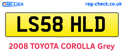LS58HLD are the vehicle registration plates.