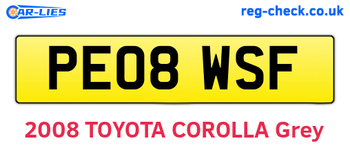 PE08WSF are the vehicle registration plates.