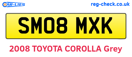 SM08MXK are the vehicle registration plates.