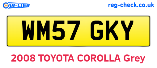 WM57GKY are the vehicle registration plates.
