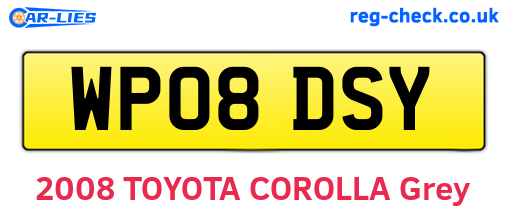 WP08DSY are the vehicle registration plates.