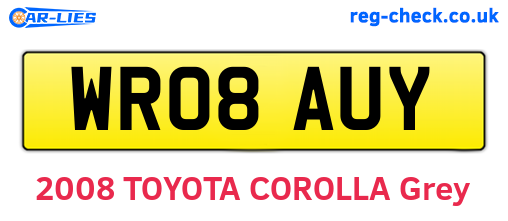 WR08AUY are the vehicle registration plates.