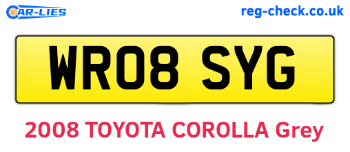 WR08SYG are the vehicle registration plates.