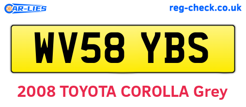 WV58YBS are the vehicle registration plates.