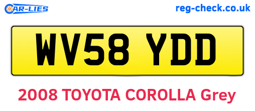 WV58YDD are the vehicle registration plates.