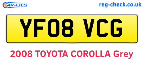 YF08VCG are the vehicle registration plates.