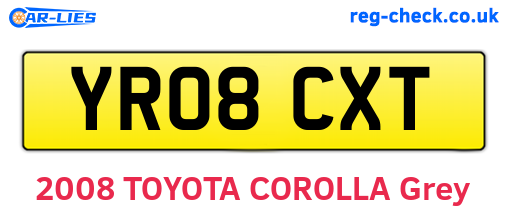 YR08CXT are the vehicle registration plates.