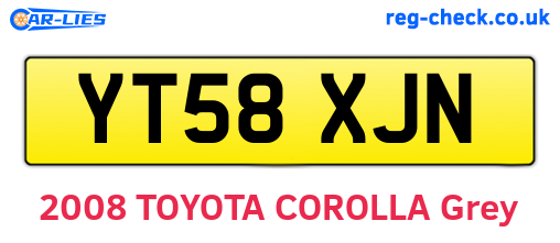 YT58XJN are the vehicle registration plates.