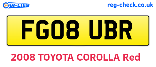FG08UBR are the vehicle registration plates.