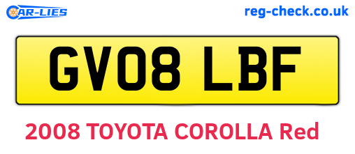 GV08LBF are the vehicle registration plates.