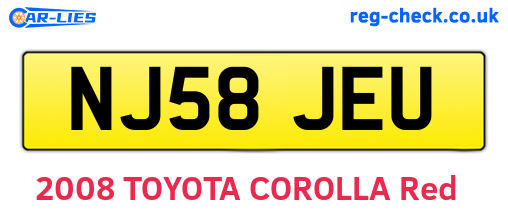 NJ58JEU are the vehicle registration plates.