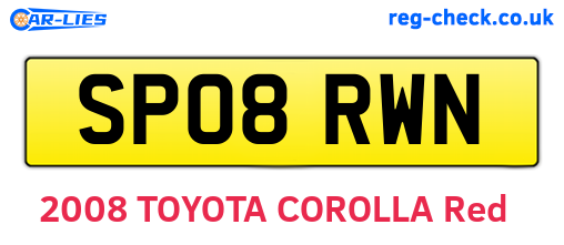 SP08RWN are the vehicle registration plates.