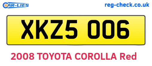 XKZ5006 are the vehicle registration plates.