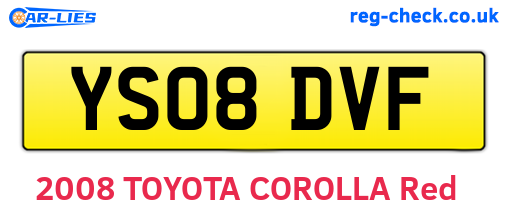 YS08DVF are the vehicle registration plates.