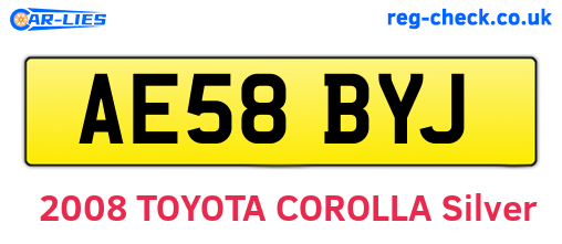AE58BYJ are the vehicle registration plates.