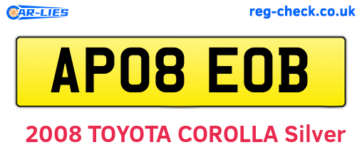 AP08EOB are the vehicle registration plates.