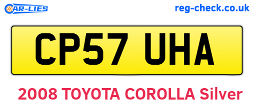 CP57UHA are the vehicle registration plates.