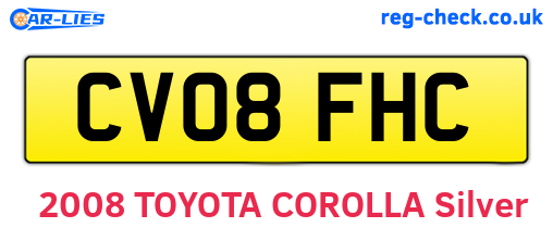 CV08FHC are the vehicle registration plates.