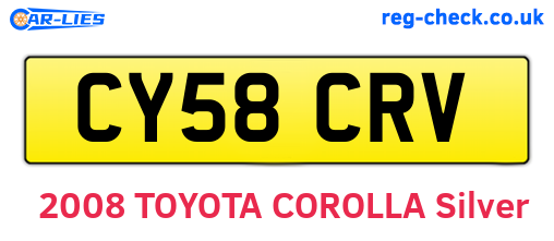 CY58CRV are the vehicle registration plates.