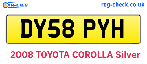 DY58PYH are the vehicle registration plates.