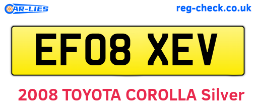 EF08XEV are the vehicle registration plates.