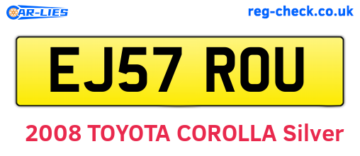 EJ57ROU are the vehicle registration plates.