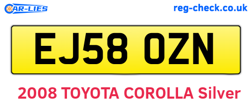 EJ58OZN are the vehicle registration plates.